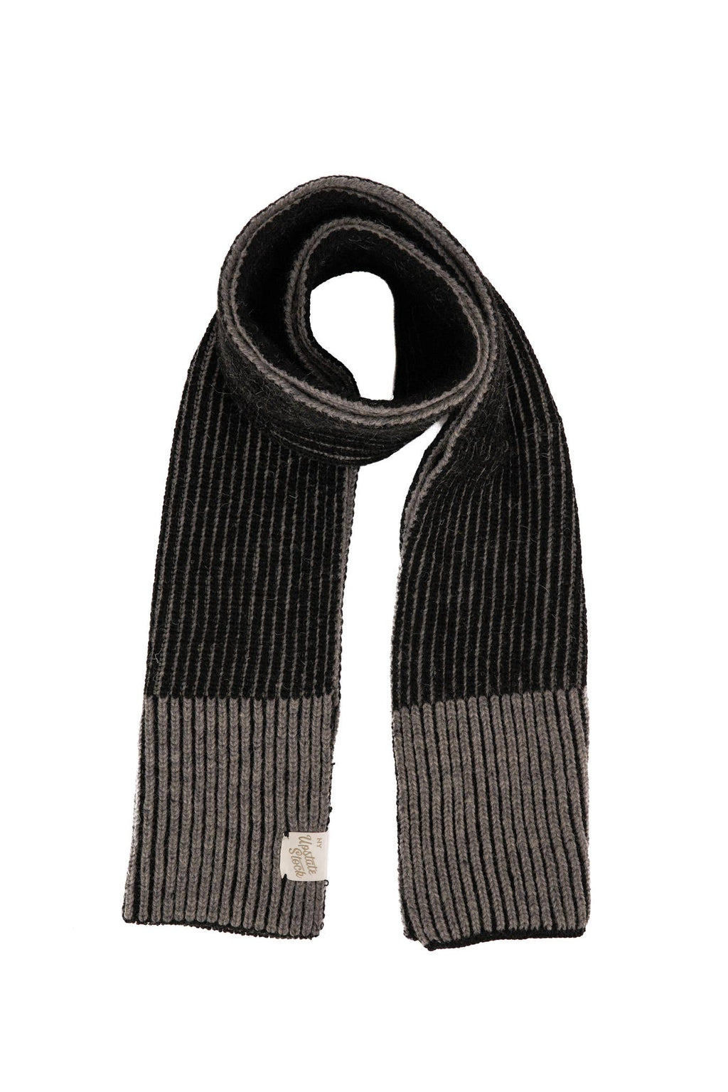 Ragg Wool Scarf: Black Melange