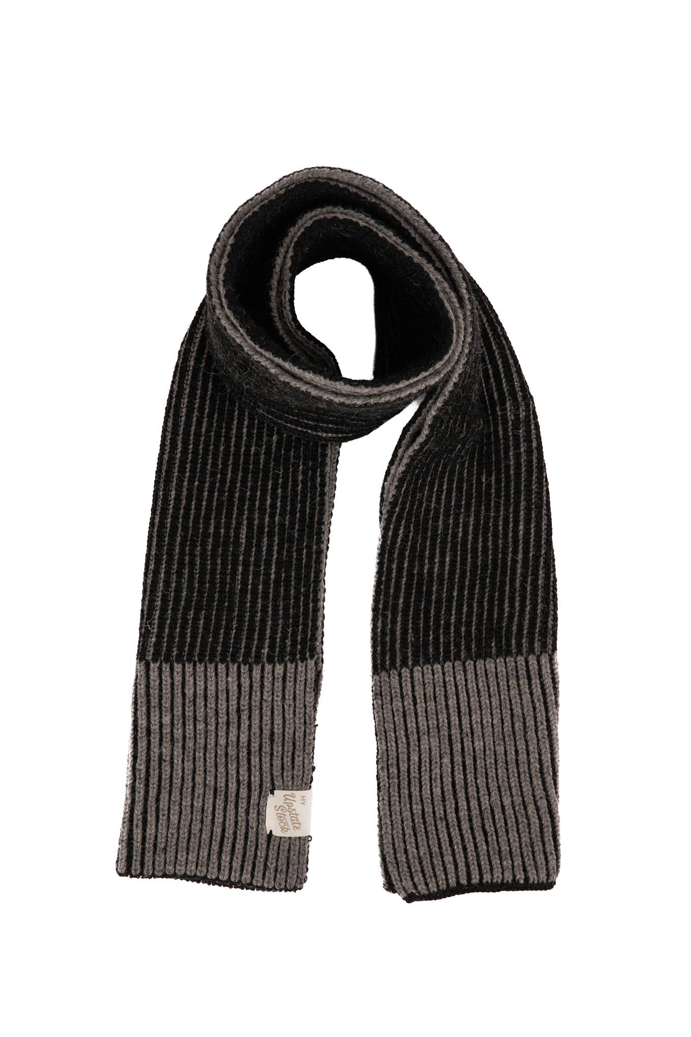 Ragg Wool Scarf: Black Melange