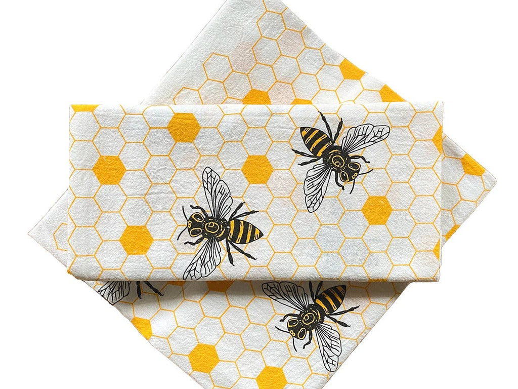 Honey Bees Tea Towel