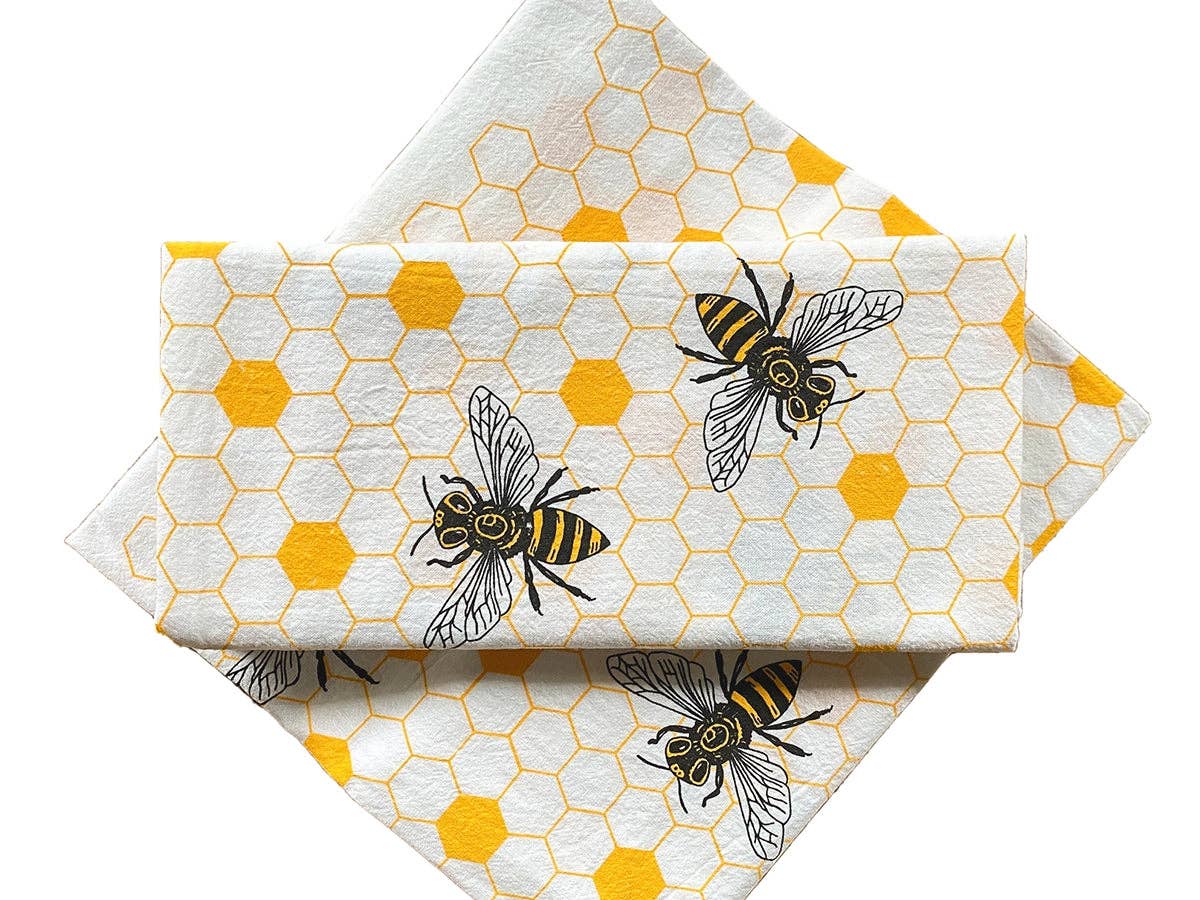 Honey Bees Tea Towel