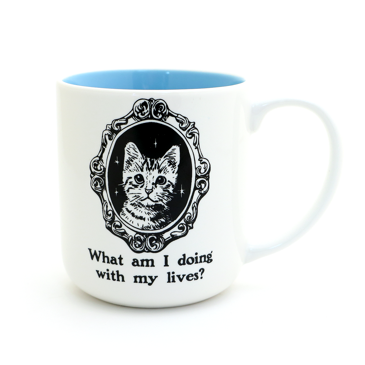 What Am I Doing With My Lives Cat Mug