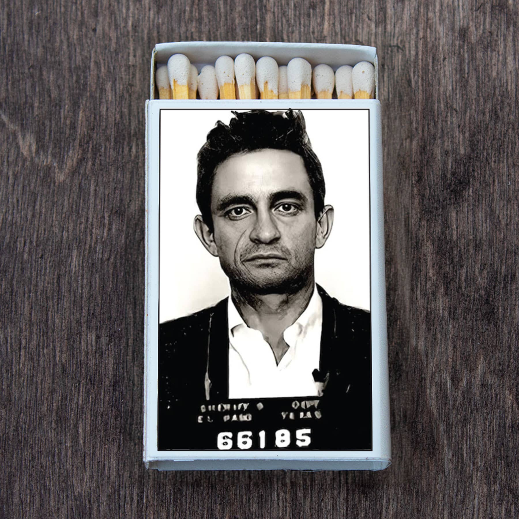 Johnny Cash Mugshot Decorative Matches