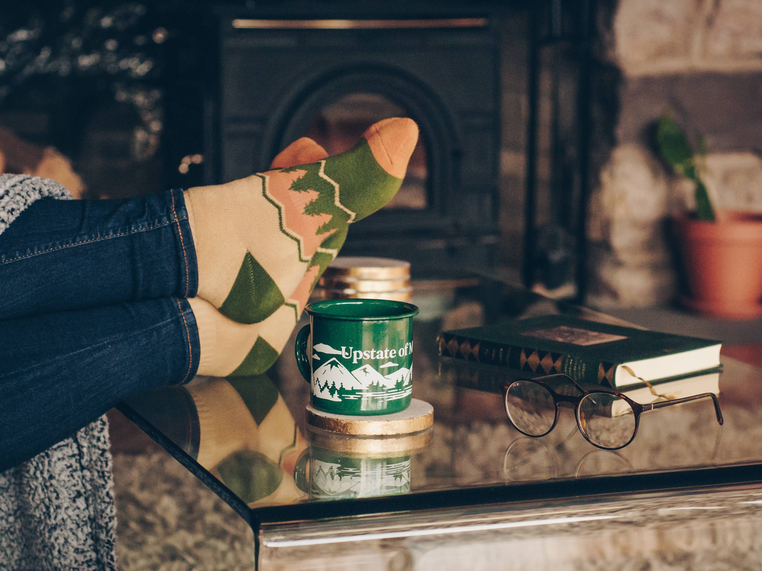 Upstate of Mind Mountain Range Enamel Mug