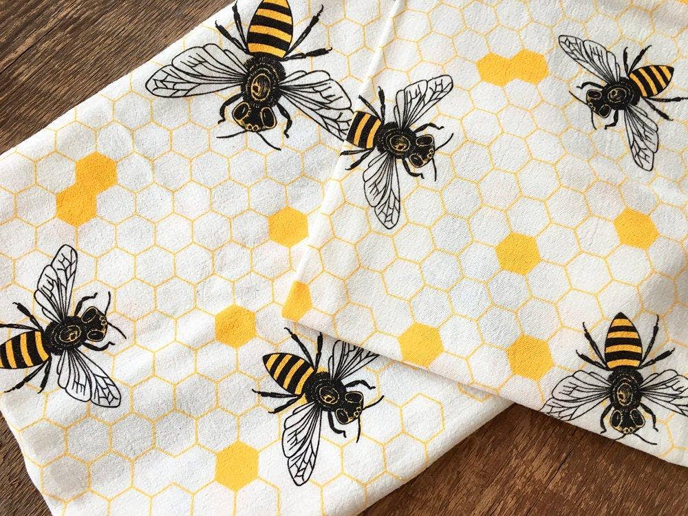 Honey Bees Tea Towel
