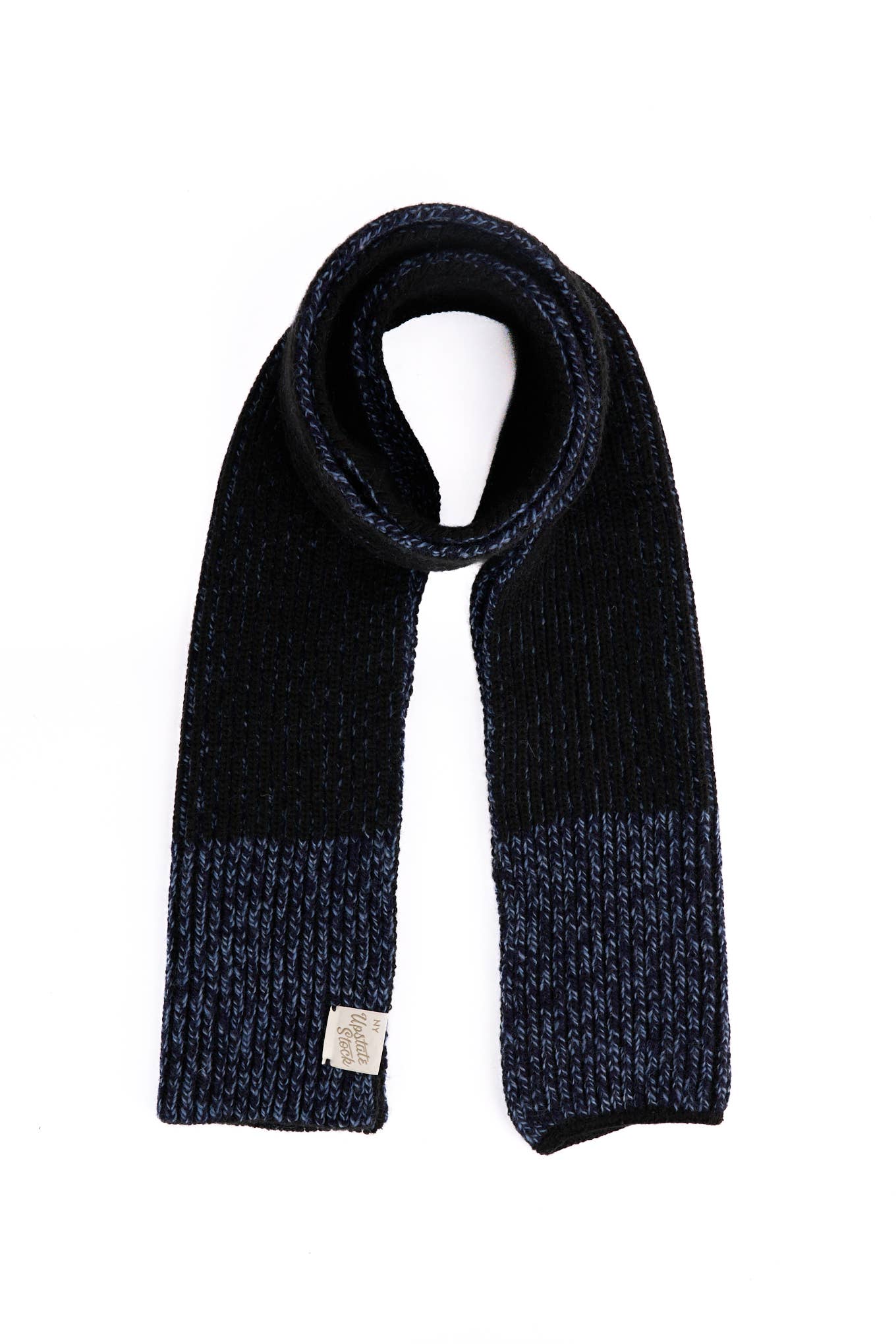Ragg Wool Scarf: Black Melange