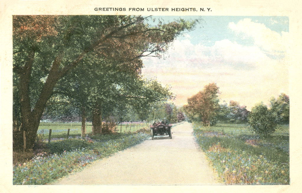 Ulster Heights Vintage Postcard - Car Greetings