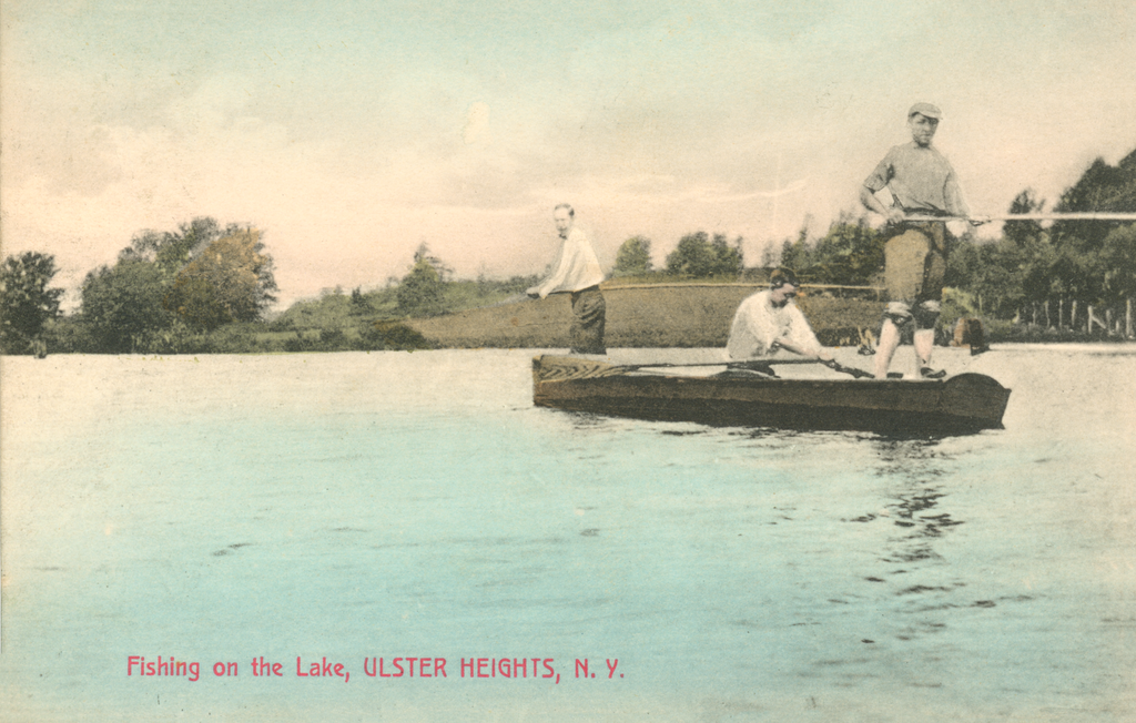 Ulster Heights Vintage Postcard - Fishing On The Lake