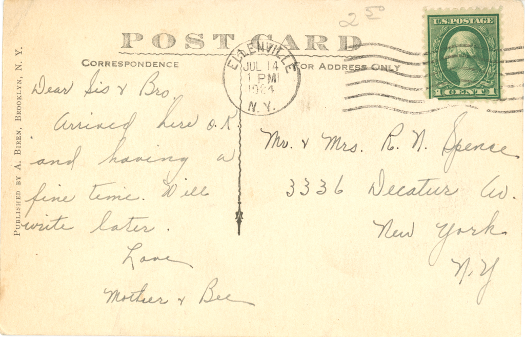 Ulster Heights Vintage Postcard - Lake And Falls