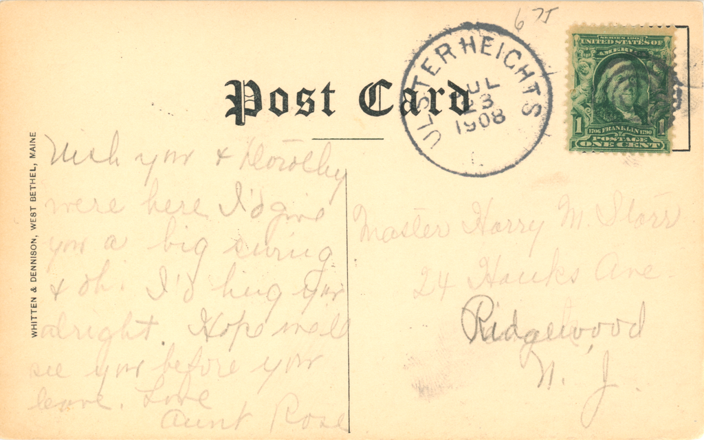 Ulster Heights Vintage Postcard - Lake Lawn View