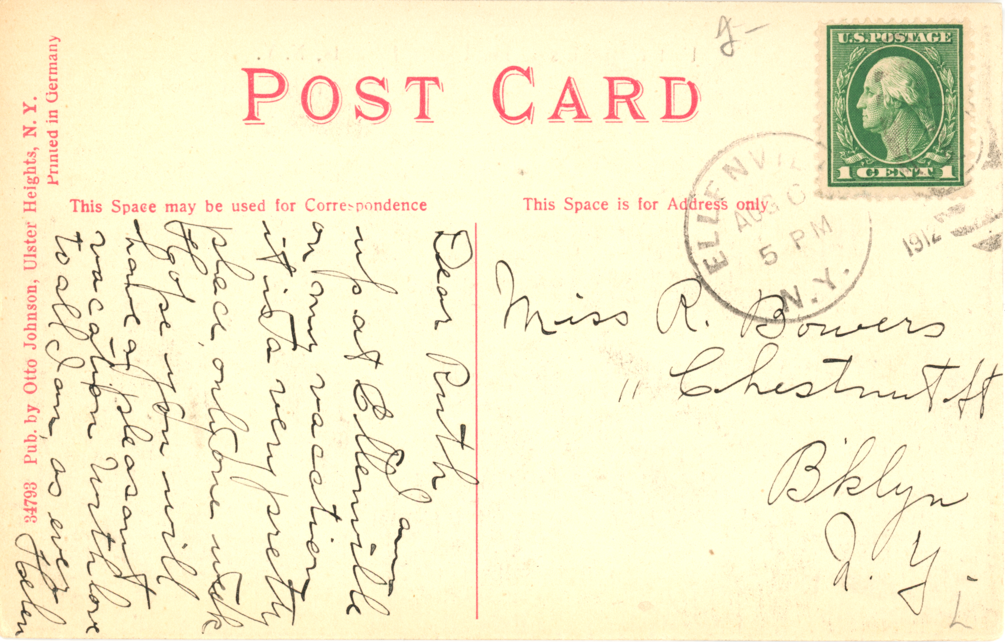 Ulster Heights Vintage Postcard - Ulster Heights Lake